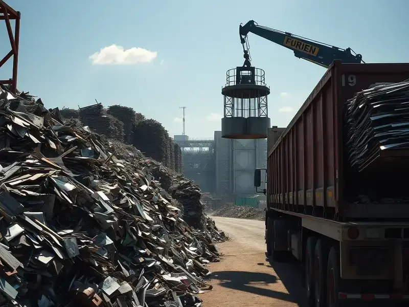 Industrial scrap metal recycling operation